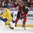 BUFFALO, NEW YORK - JANUARY 5: Canada's Victor Mete #28 clears the puck while Sweden's Linus Lindstrom #16 defends during gold medal game action at the 2018 IIHF World Junior Championship. (Photo by Matt Zambonin/HHOF-IIHF Images)


